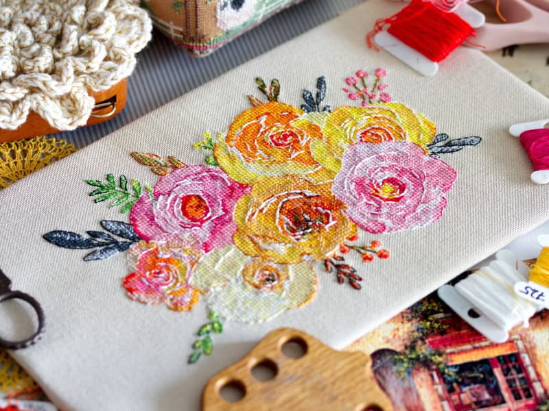 【數位】Colors Of Autumn Watercolor Bouquet PDF cross stitch pattern