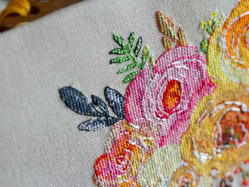 【數位】Colors Of Autumn Watercolor Bouquet PDF cross stitch pattern