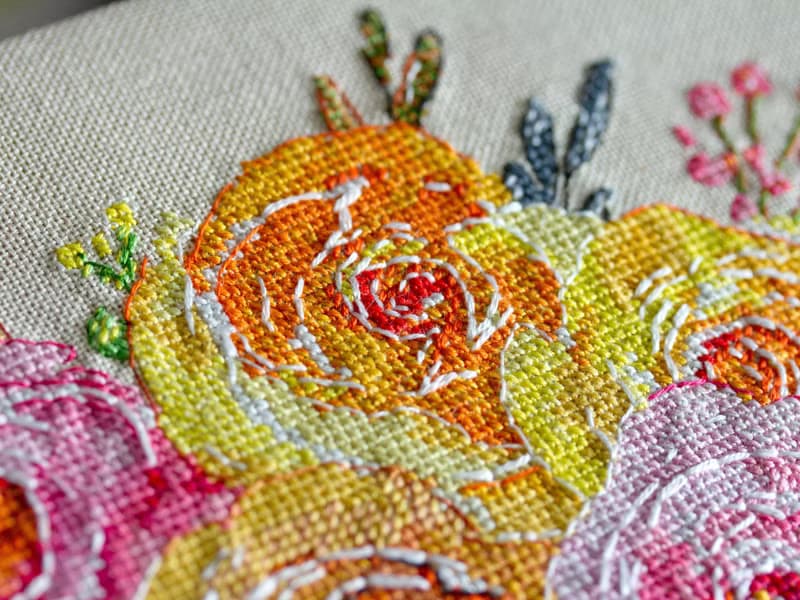 【數位】Colors Of Autumn Watercolor Bouquet PDF cross stitch pattern