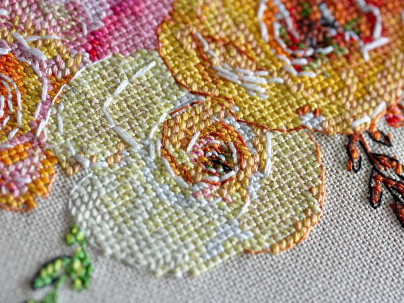 【數位】Colors Of Autumn Watercolor Bouquet PDF cross stitch pattern