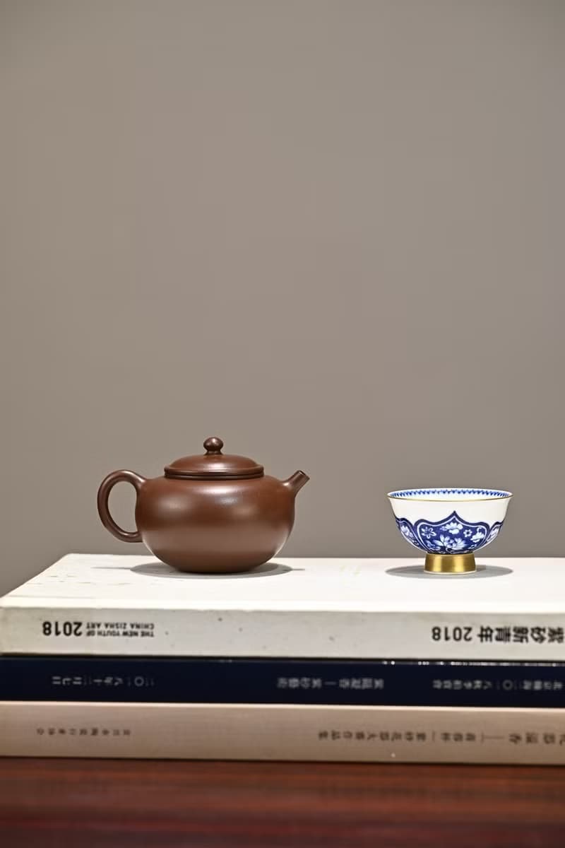 貢珠 五堂風格容量170cc紫泥符合現代審美的圓器小壺秀巧簡練