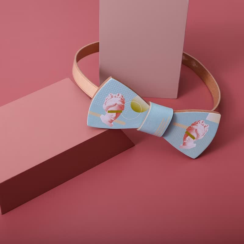 NoMatch不合設計牛皮手工維納斯蒸汽波chic幾何復古領結bowtie