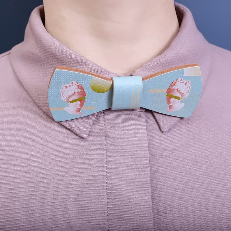 NoMatch不合設計牛皮手工維納斯蒸汽波chic幾何復古領結bowtie