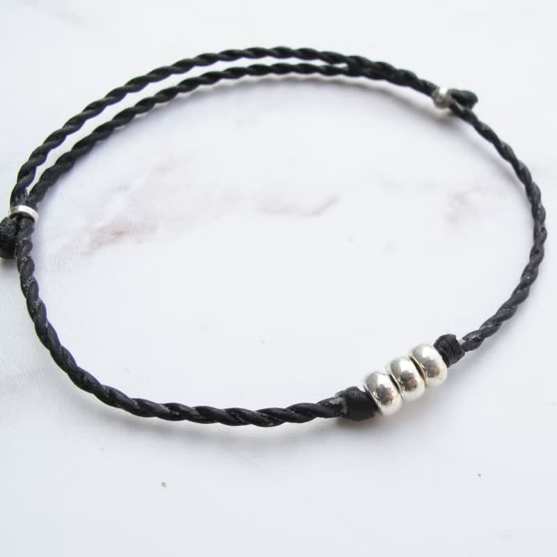 【手編蠟繩】甜甜圈 | 幸運蠟繩情侶手鍊 | 大員囡仔