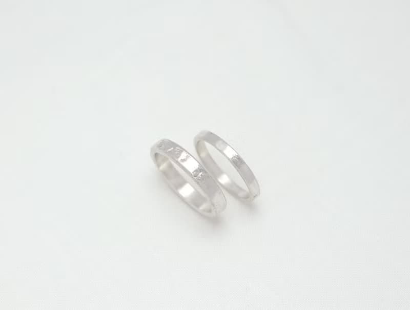 ni.kou 純銀 皺金法紋 情侶戒 婚戒 對戒