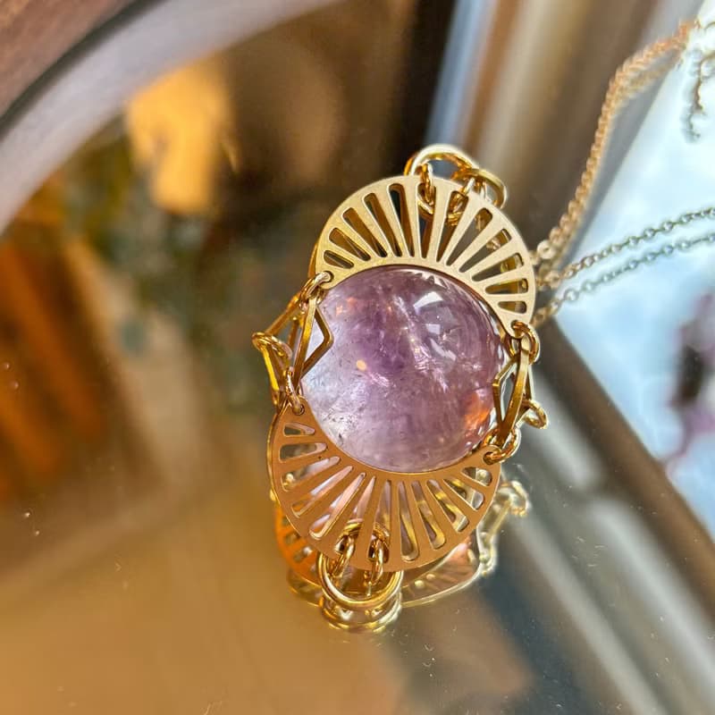 紫晶 埃及女皇 神秘 高雅 純銅頸鏈 身心靈 能量水晶 項鏈 情人節