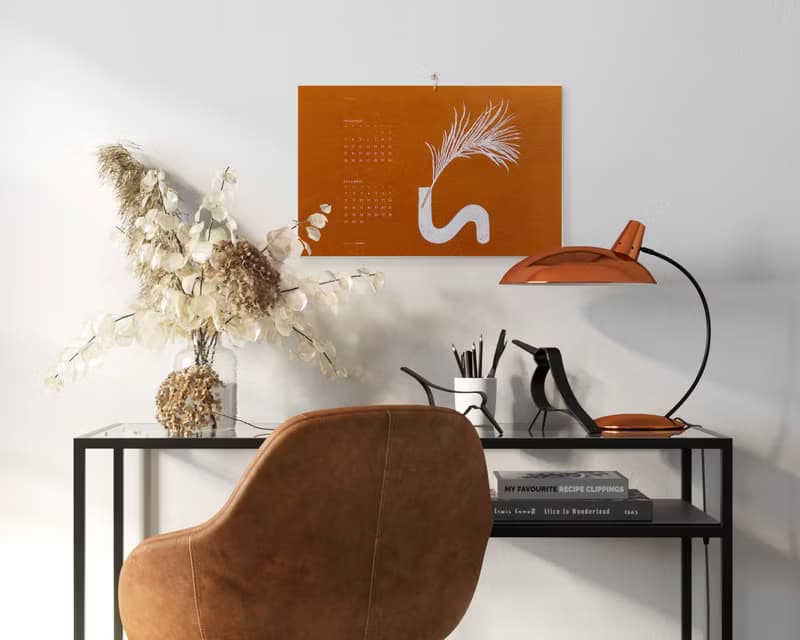 【數位】Neutral Boho Vases with Plants Printable Illustrated Calendar 2025 Modern Wall