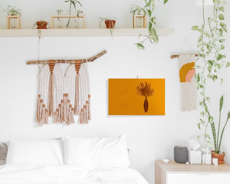 【數位】Neutral Boho Vases with Plants Printable Illustrated Calendar 2025 Modern Wall