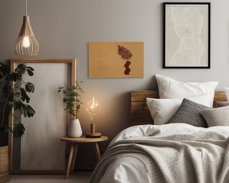 【數位】Neutral Boho Vases with Plants Printable Illustrated Calendar 2025 Modern Wall