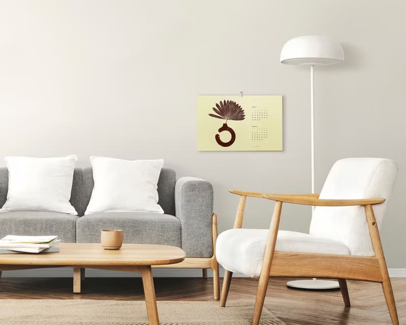 【數位】Neutral Boho Vases with Plants Printable Illustrated Calendar 2025 Modern Wall