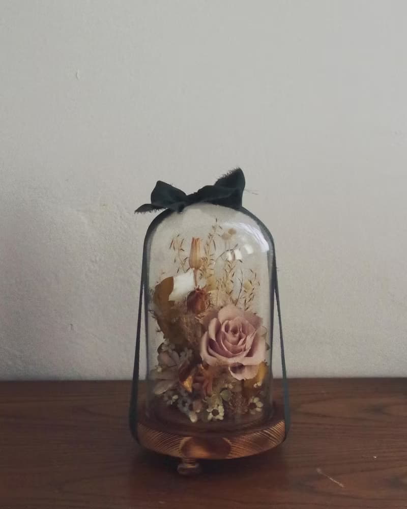 Glassdome_ 訂制玻璃鐘型花盅系列 永生&乾燥花