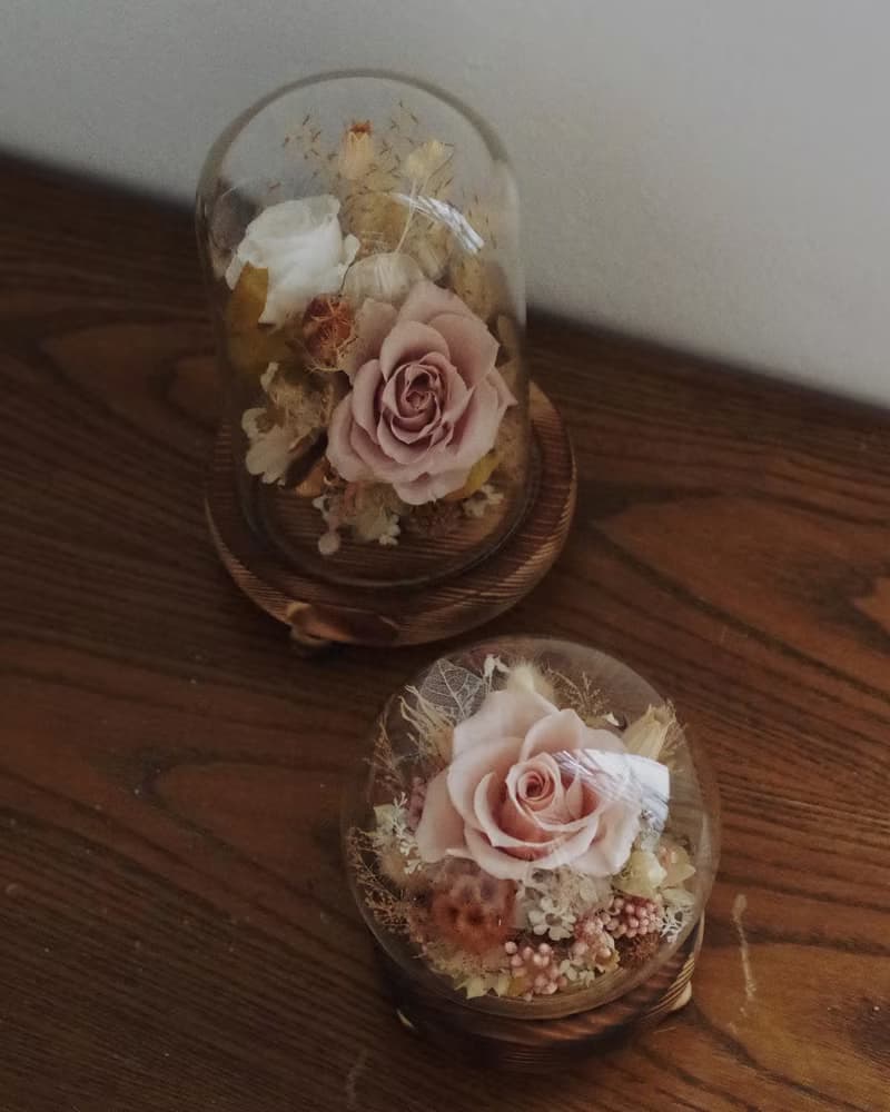 Glassdome_ 訂制玻璃鐘型花盅系列 永生&乾燥花