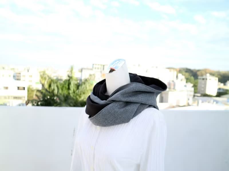 連帽圍脖. 帽子圍巾.scarf  雙面雙色 大人.小孩均適用