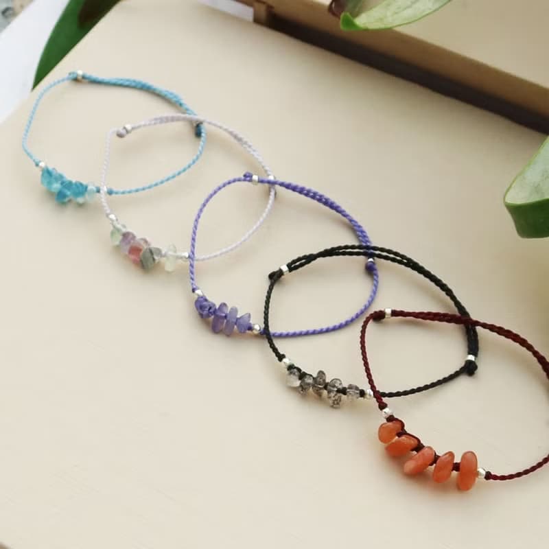 【水晶蠟繩系列】蓋亞的碎片系列1|極細蠟繩手鍊|大員囡仔