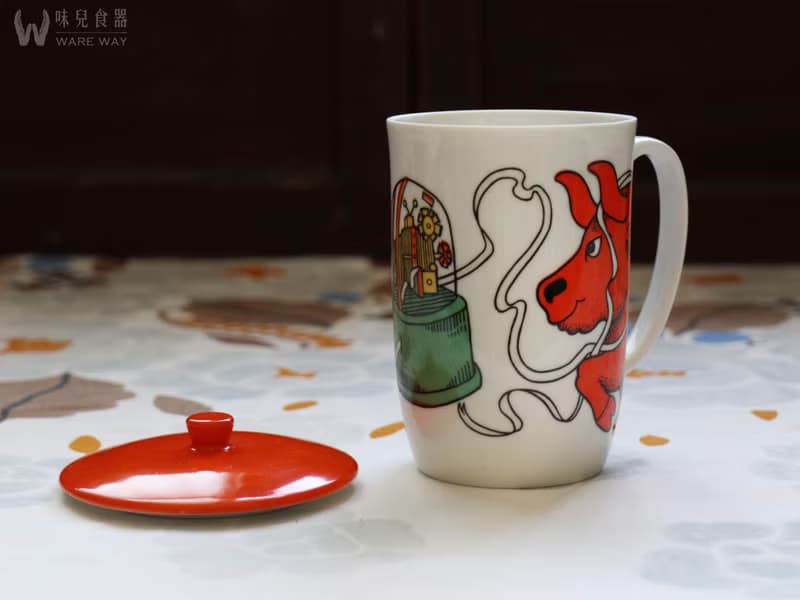 早期Seyei Fine China蓋杯 (餐具/老件/舊物/印花/陶瓷/馬克杯)