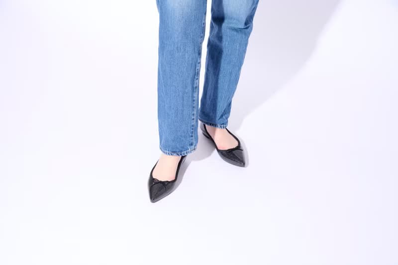 IRMA GLITTER (BLACK) PVC POINTED TOE FLATS SHOES ポインテッドトゥ バレエシューズ
