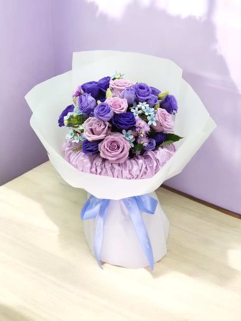 Leaflorist 浪漫紫色系鮮花花束