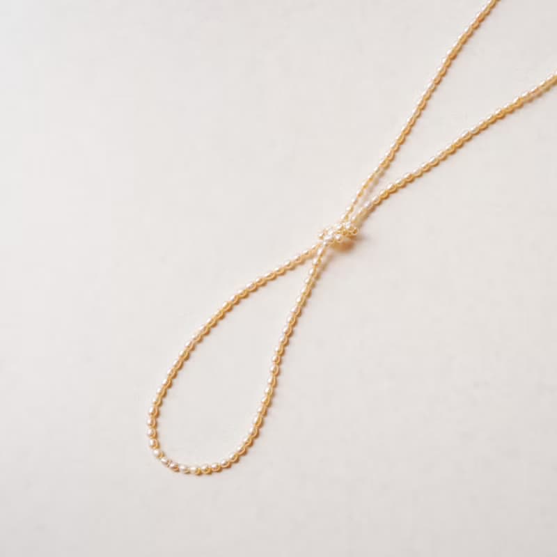 14kgf  ライスパールロングネックレス