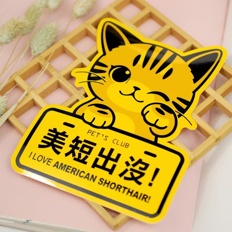 專屬名稱套組【喵咪注意】元氣創意貼/車貼 | 7張/組 |
