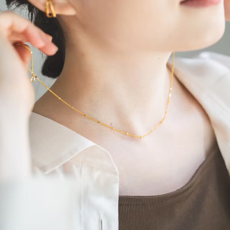 Silver925  ステーションチェーンネックレス