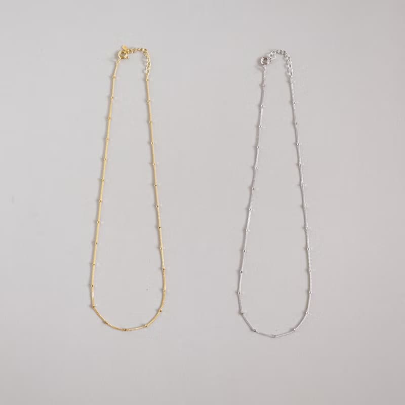 Silver925  ステーションチェーンネックレス