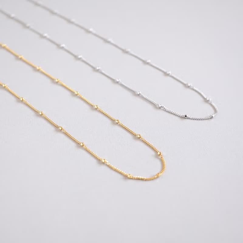 Silver925  ステーションチェーンネックレス
