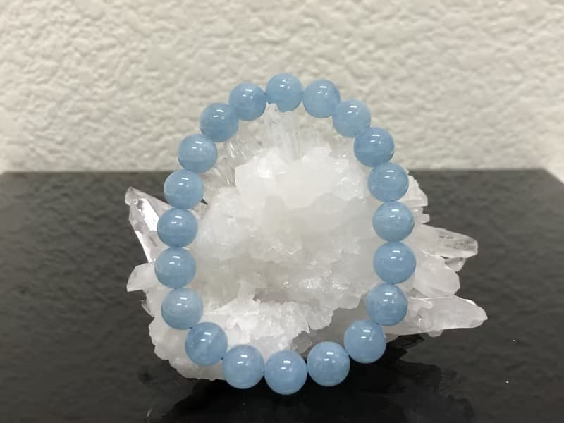 快速出貨 天然天空藍/大海藍 海藍寶圓珠手鍊