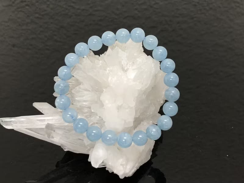 快速出貨 天然天空藍/大海藍 海藍寶圓珠手鍊