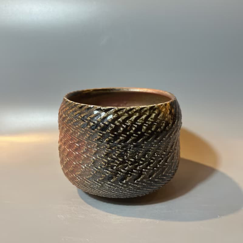 柴燒風紋大茶碗 / 水方 / 小平凡手作