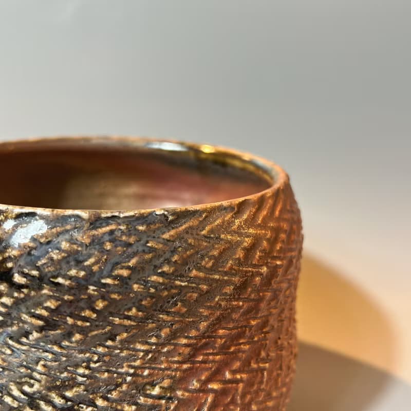 柴燒風紋大茶碗 / 水方 / 小平凡手作