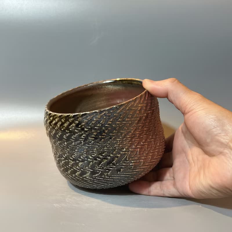 柴燒風紋大茶碗 / 水方 / 小平凡手作
