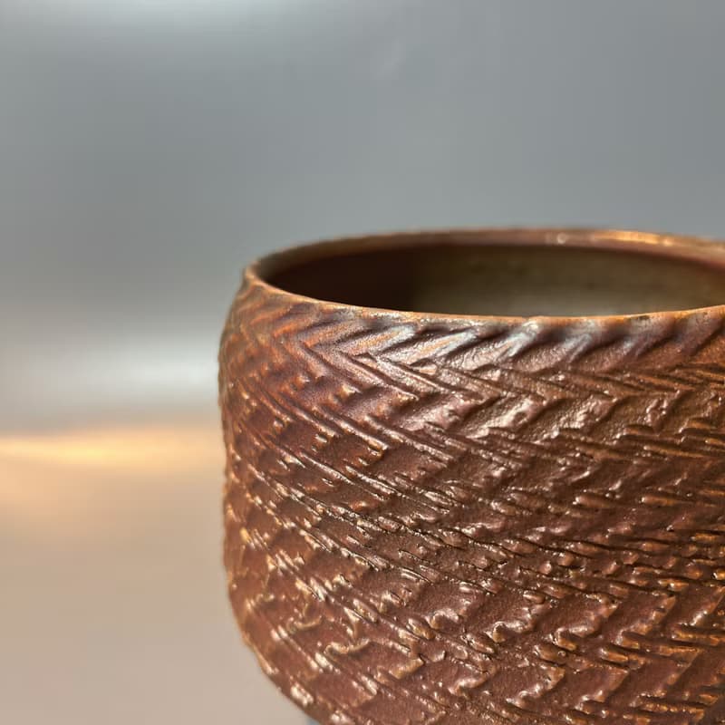 柴燒風紋大茶碗 / 水方 / 小平凡手作