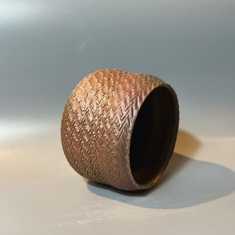 柴燒風紋大茶碗 / 水方 / 小平凡手作