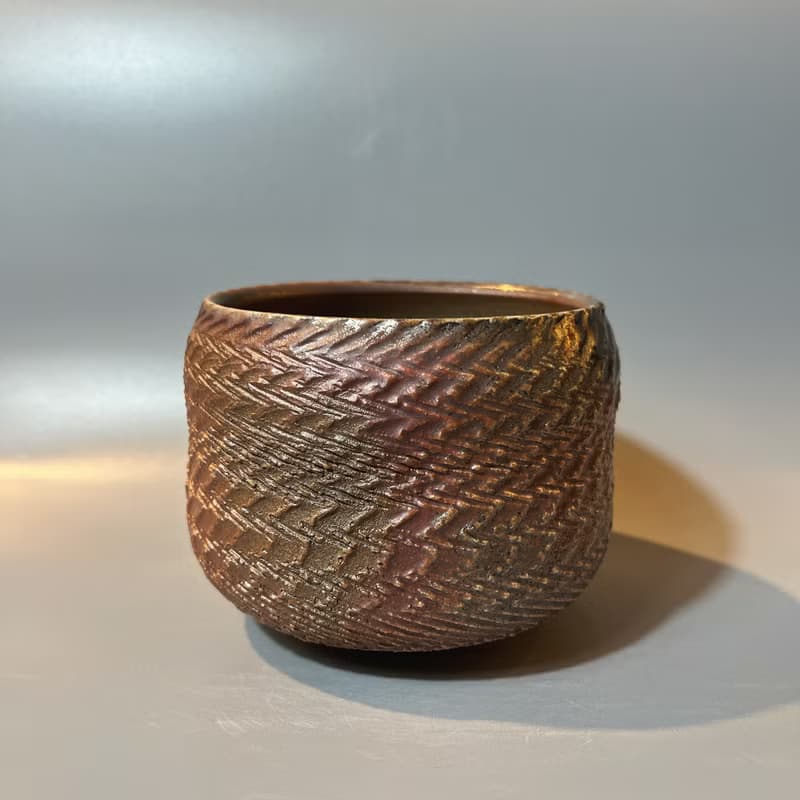 柴燒風紋大茶碗 / 水方 / 小平凡手作