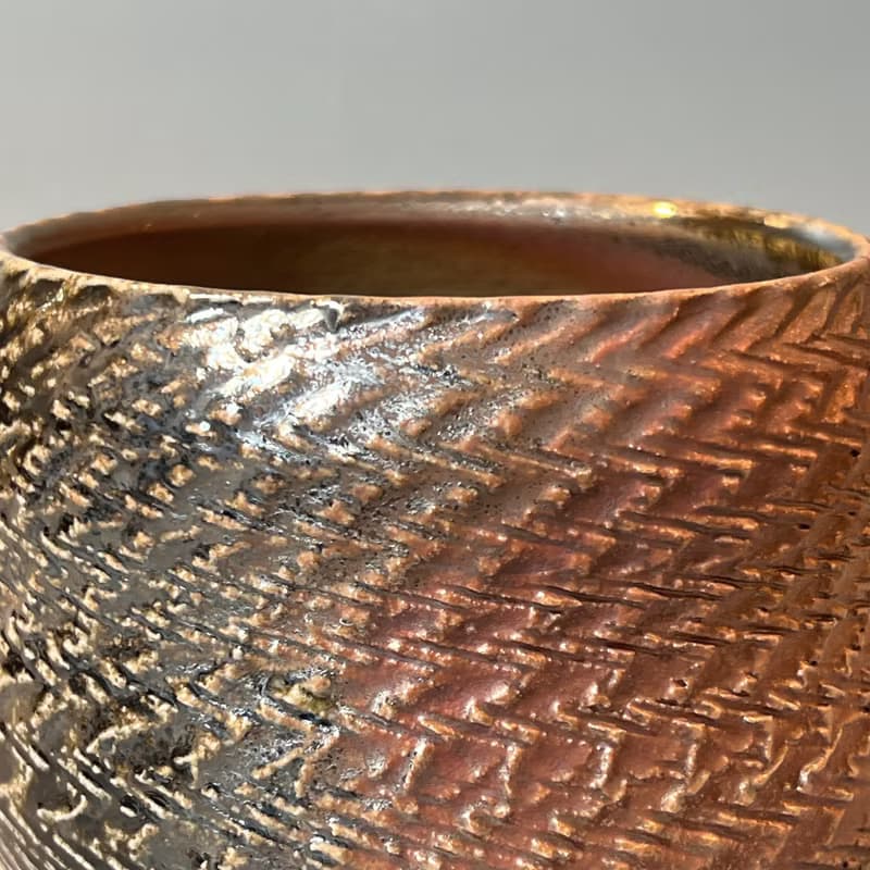 柴燒風紋大茶碗 / 水方 / 小平凡手作