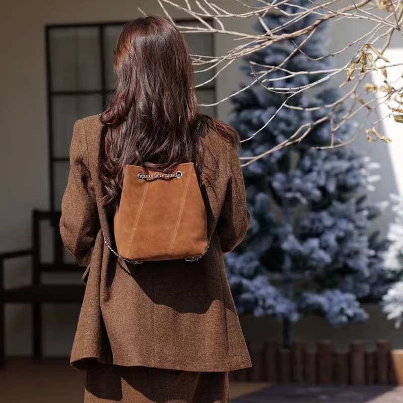 手提包 + 雙肩後背包 + 單肩包 + 斜挎包 真皮多功能女包 牛皮包