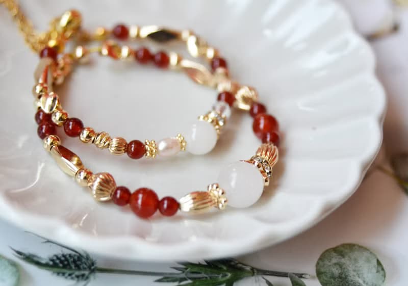 初生的喝采 - 黃銅半寶石母乳飾品手鍊 (親子款)