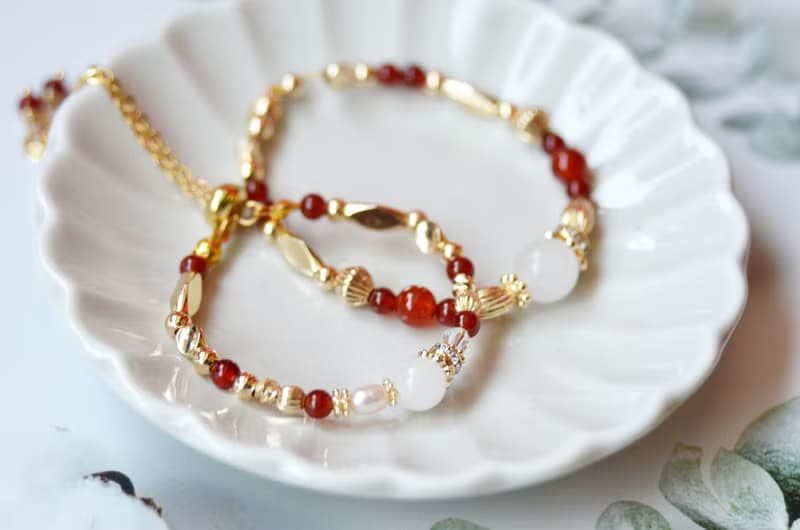 初生的喝采 - 黃銅半寶石母乳飾品手鍊 (親子款)