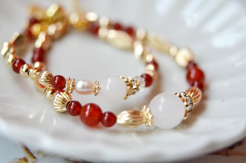 初生的喝采 - 黃銅半寶石母乳飾品手鍊 (親子款)