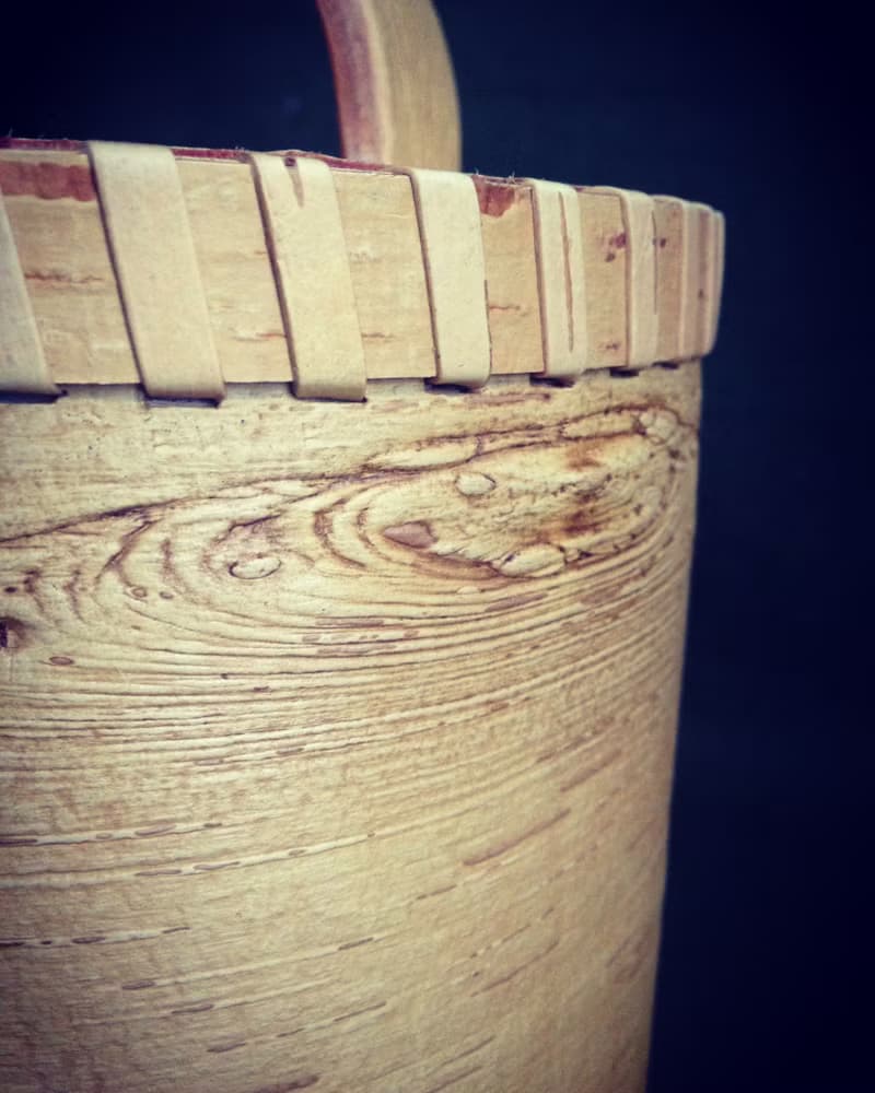 Big birch bark box, birch bark canister, tea box