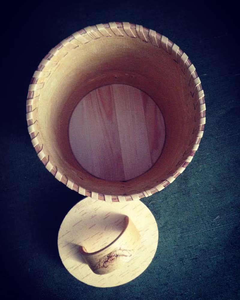 Big birch bark box, birch bark canister, tea box
