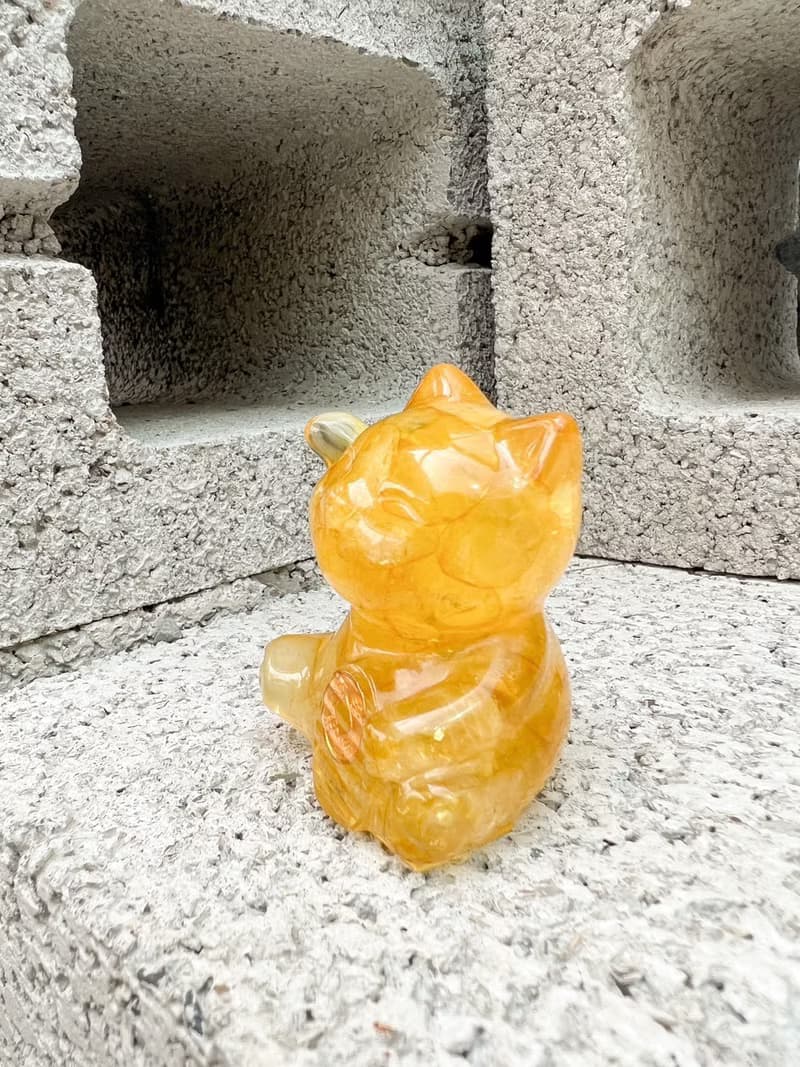 水晶擺飾【招財貓 黃水晶】招財 偏財運 增加行動力