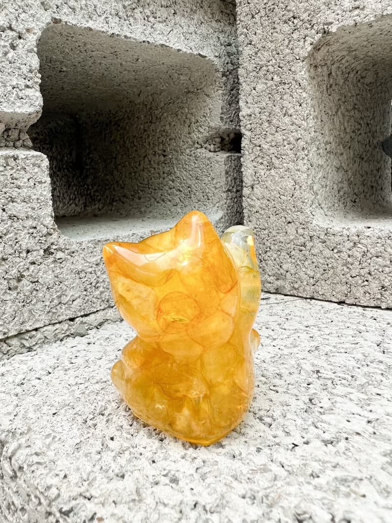 水晶擺飾【招財貓 黃水晶】招財 偏財運 增加行動力