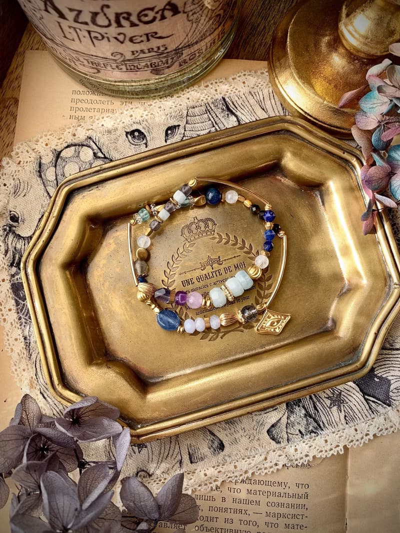 -瑪莉‧安妮•雷諾曼的占卜-天然水晶手鏈/黃銅手鍊