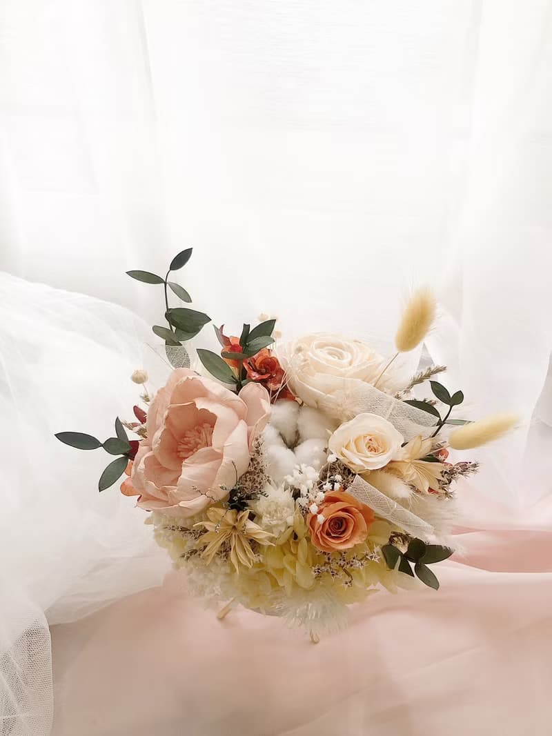 永生花 永生玫瑰花 乾燥花 開幕盆花 紀念日禮物 大理石紋 祝賀花