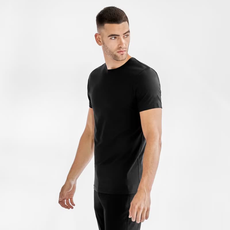 北歐極簡 - 貼身經典有機棉圓領T恤 / 素T / T-shirt 男 (黑)