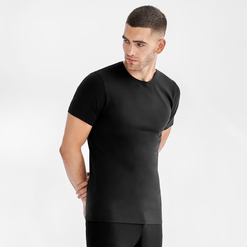 北歐極簡 - 貼身經典有機棉圓領T恤 / 素T / T-shirt 男 (黑)