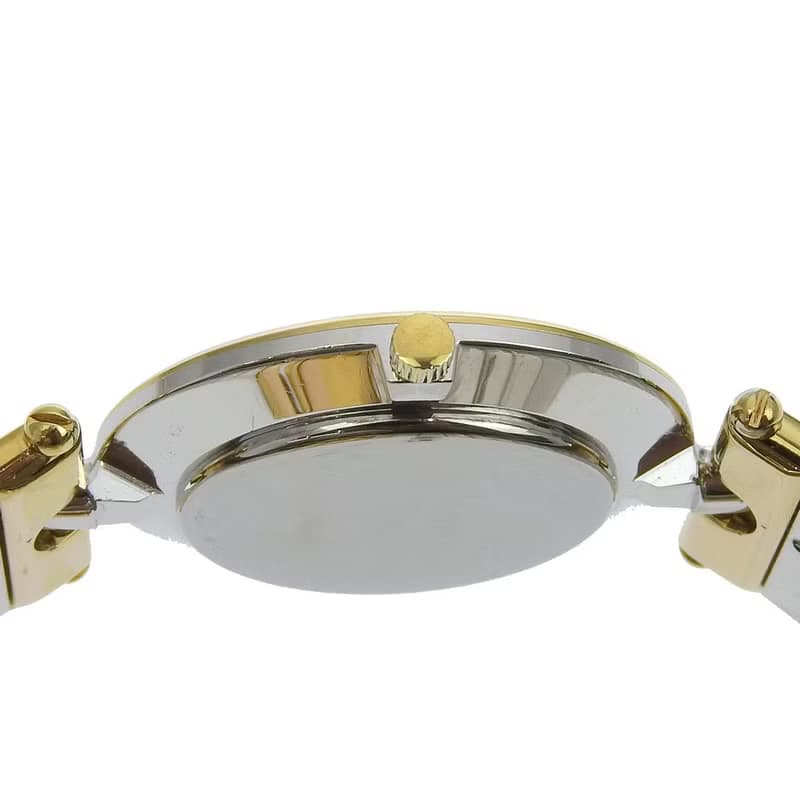 【日本直送】クリスチャンディオール Dior 腕時計 3026 SS × 金メッキ クオーツ アナログ表示 黒文字盤 レディース【中古】