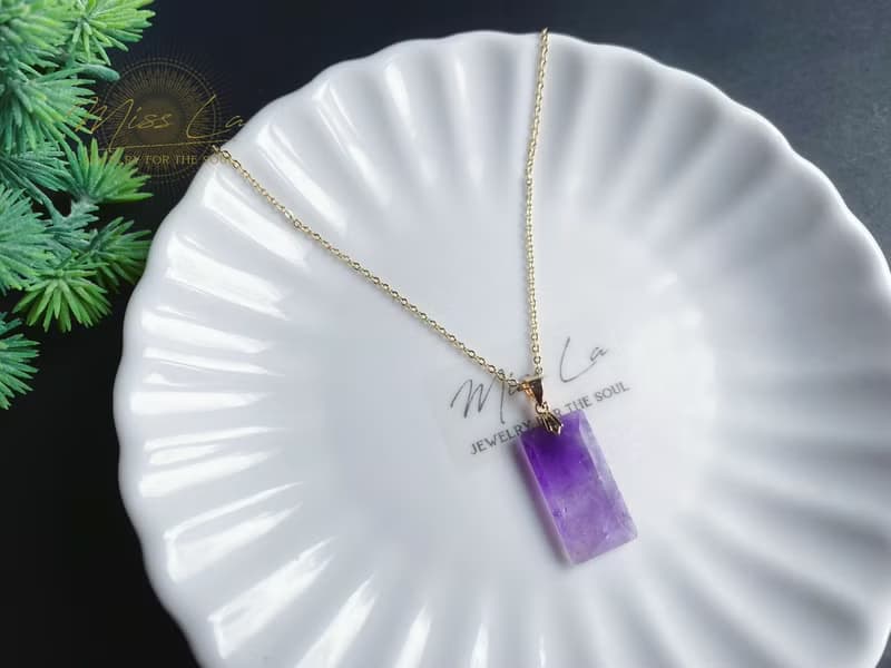天然 氣質超美 紫水晶 項鍊 禮物 生日 招財 招貴人 事業 閨蜜