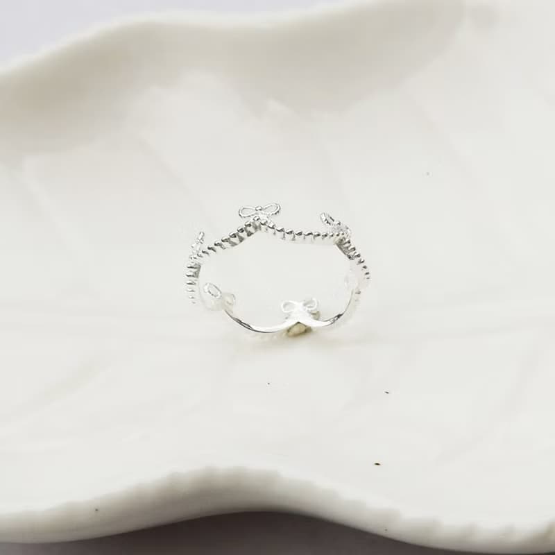 【純銀戒指】婚禮 | 蝴蝶結 | 925純銀女戒 尾戒 | 大員囡仔
